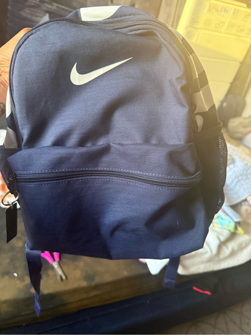 Nike Navy Blue Backpack with White Swoosh
